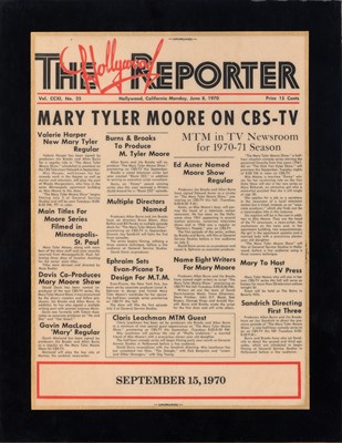 Lot 62 - Framed photographs and ephemera from the career of Mary Tyler Moore