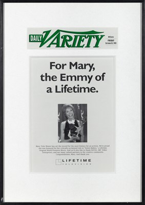 Lot 62 - Framed photographs and ephemera from the career of Mary Tyler Moore