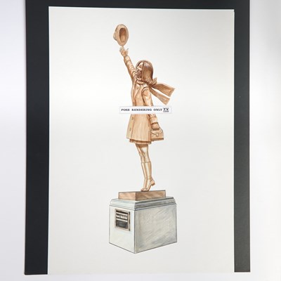 Lot 73 - Three renderings of the Mary Tyler Moore TV Land statue in Minneapolis