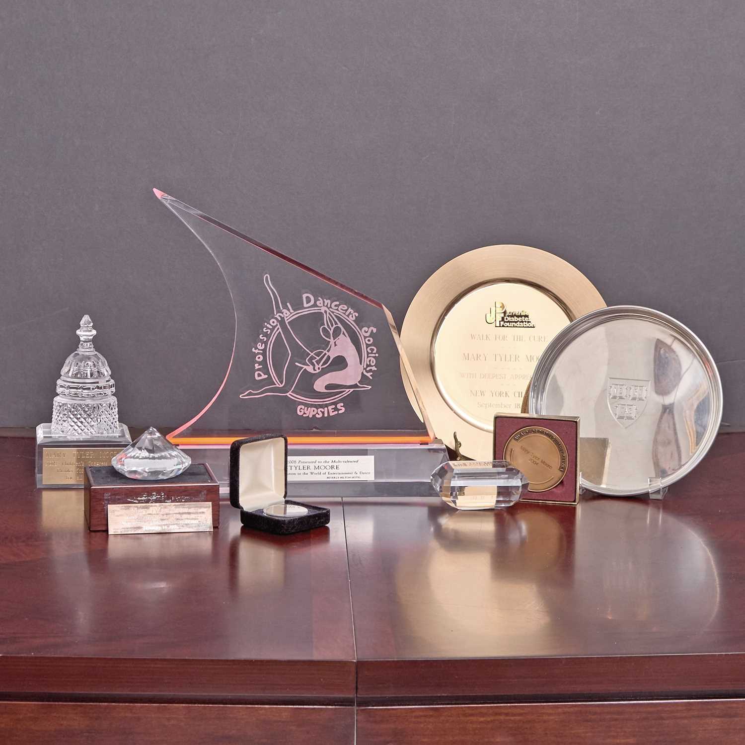 Lot 93 - A group of eight items presented to Mary Tyler Moore