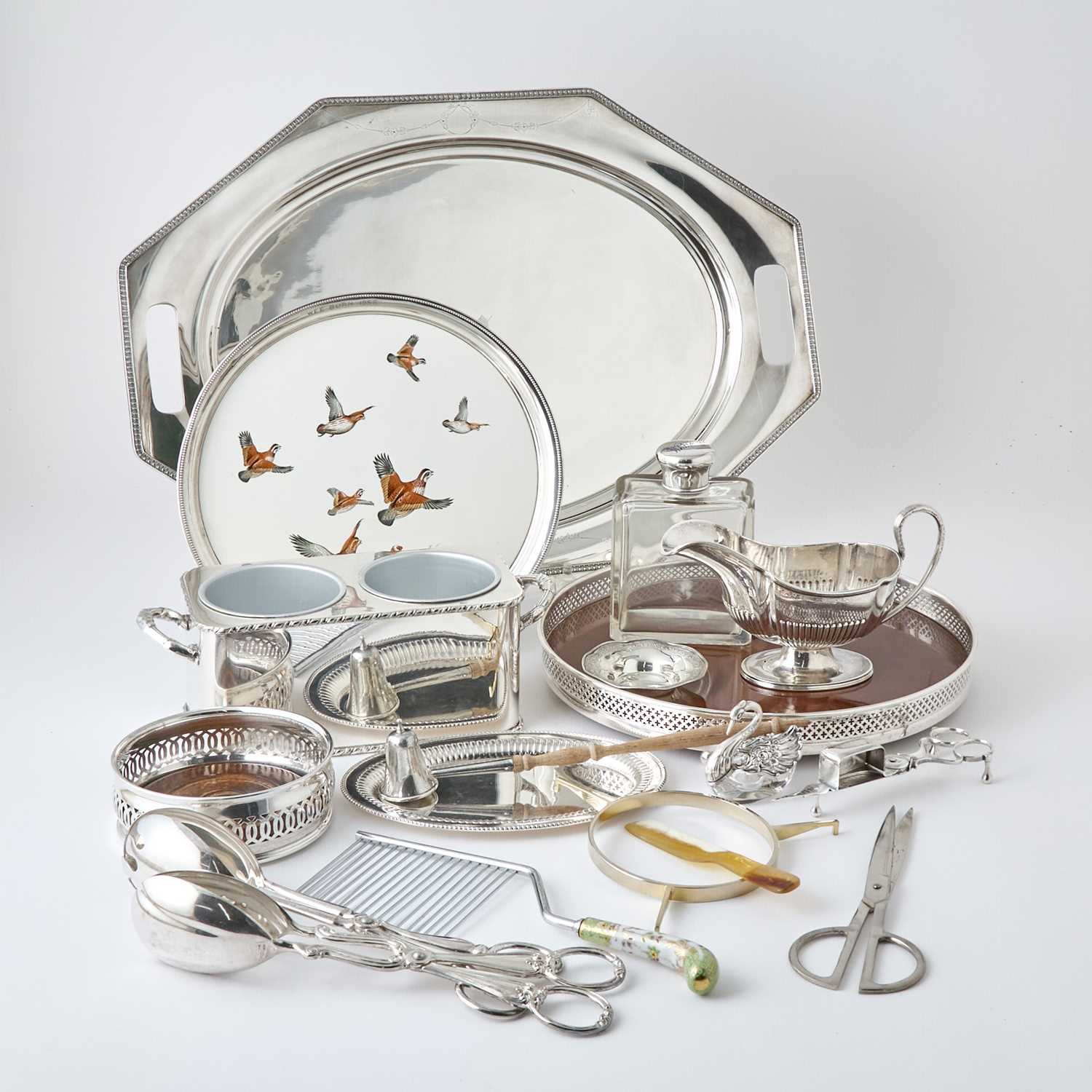 Lot 97 - Group of Sterling Silver and Silver Plated Table Articles