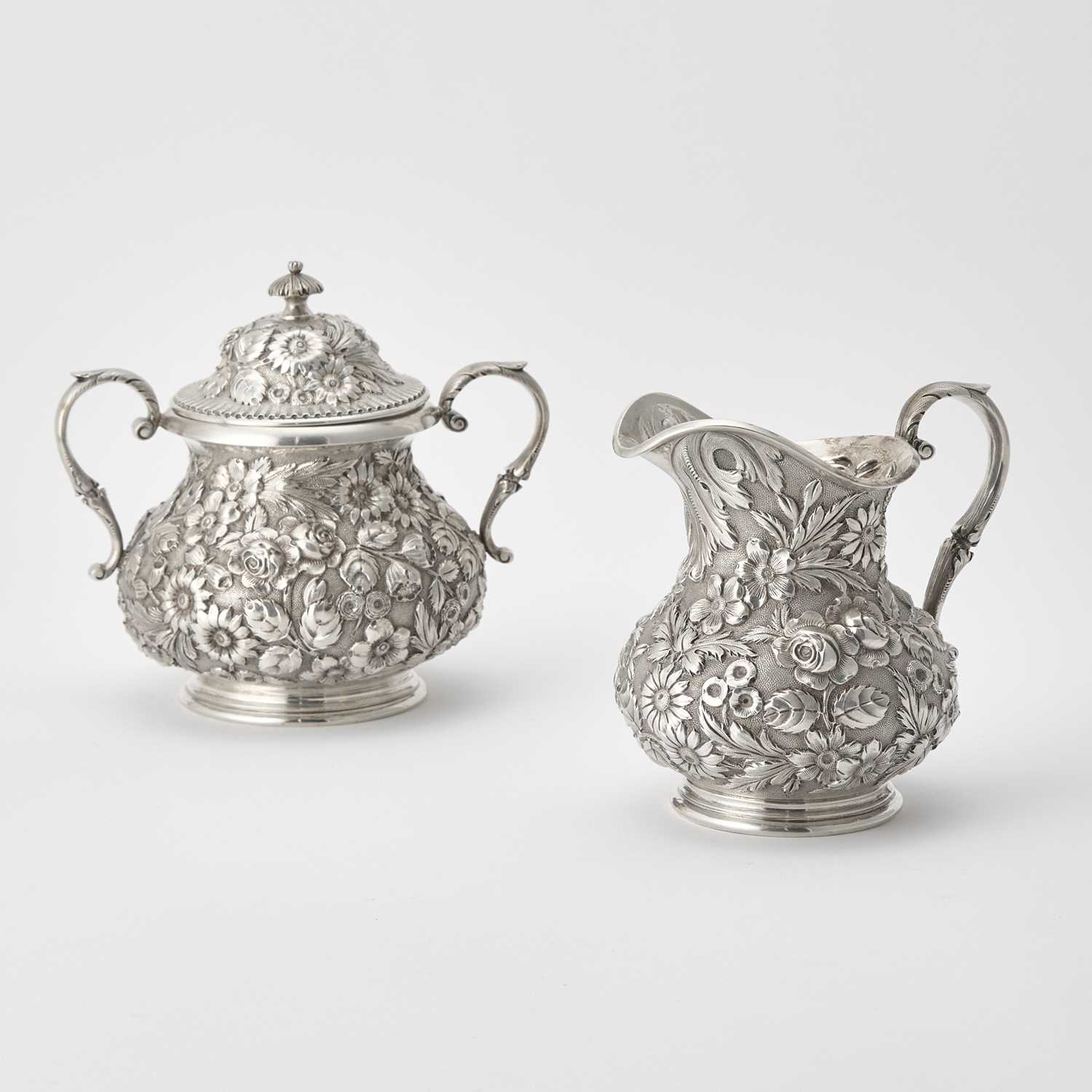Lot 126 - Jenkins & Jenkins Sterling Silver Cream Jug and Covered Sugar Bowl