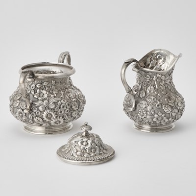 Lot 126 - Jenkins & Jenkins Sterling Silver Cream Jug and Covered Sugar Bowl