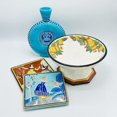Lot 1085 - Group of Four Longwy Art Deco Pottery Pieces
