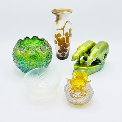 Lot 1093 - Group of Five Art Glass Table Articles