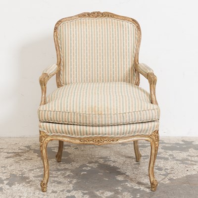 Lot 55 - Louis XV Style Painted Wood Fauteuil