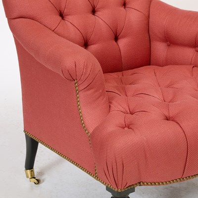 Lot 129 - Pair of Button-Tufted Upholstered Club Chairs