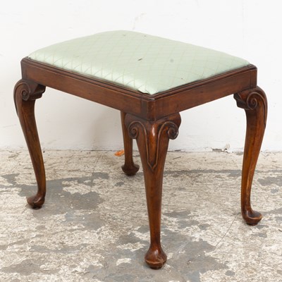 Lot 80 - George II Upholstered Mahogany Stool