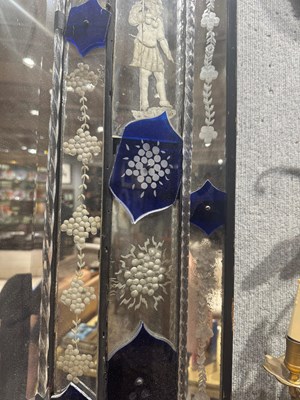 Lot 332 - Venetian Etched and Blue Glass Mirror