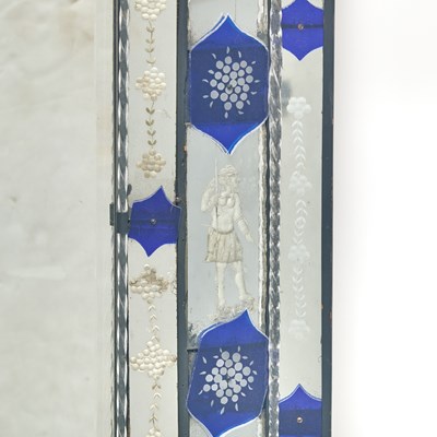 Lot 332 - Venetian Etched and Blue Glass Mirror