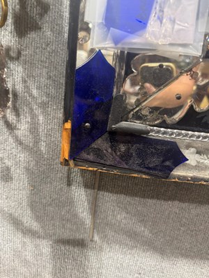Lot 332 - Venetian Etched and Blue Glass Mirror