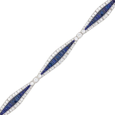 Lot 71 - Platinum, Sapphire and Diamond Bracelet