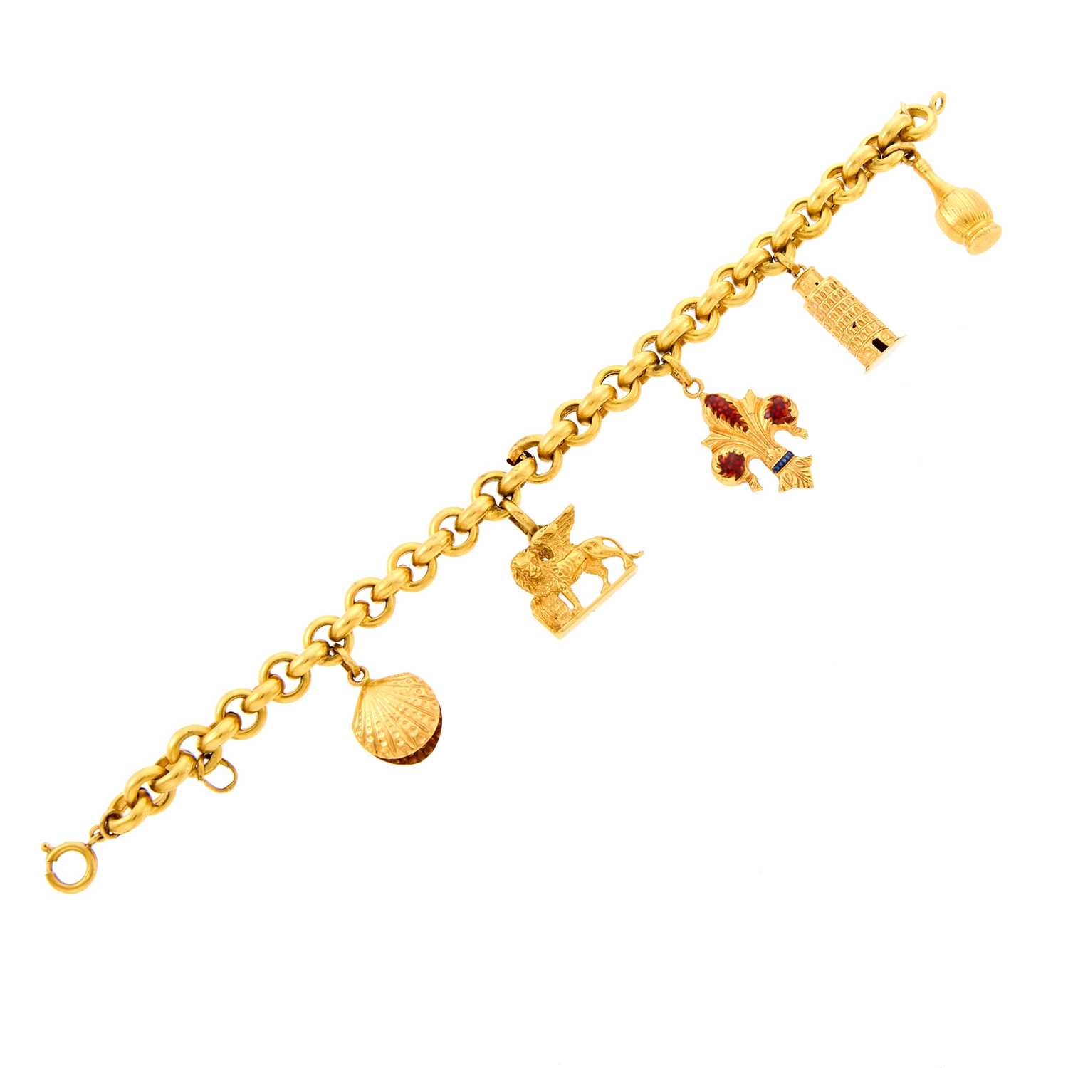 Lot 2181 - Gold Charm Bracelet