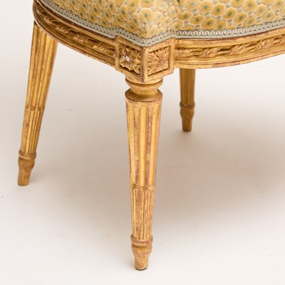 Lot 15 - Pair of Royal Louis XVI Giltwood Chaises en Cabriolet