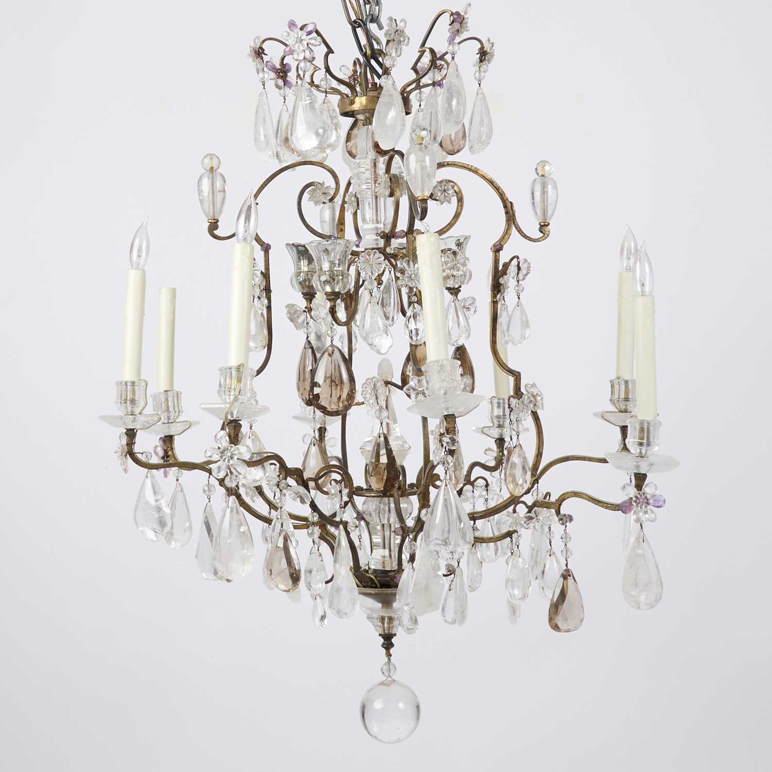 Lot 3 - Louis XIV Ormolu and Rock Crystal Eight-Light Chandelier
