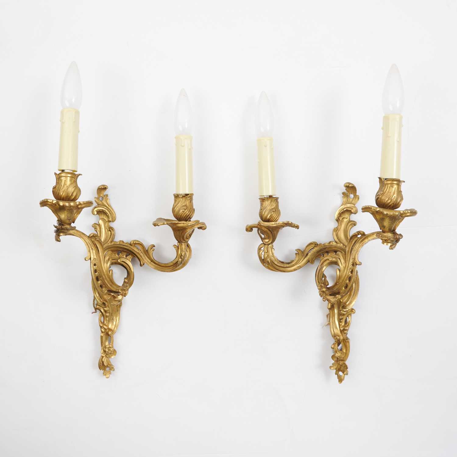 Lot 6 - Pair of Louis XV Ormolu Two- Branch Wall-Lights