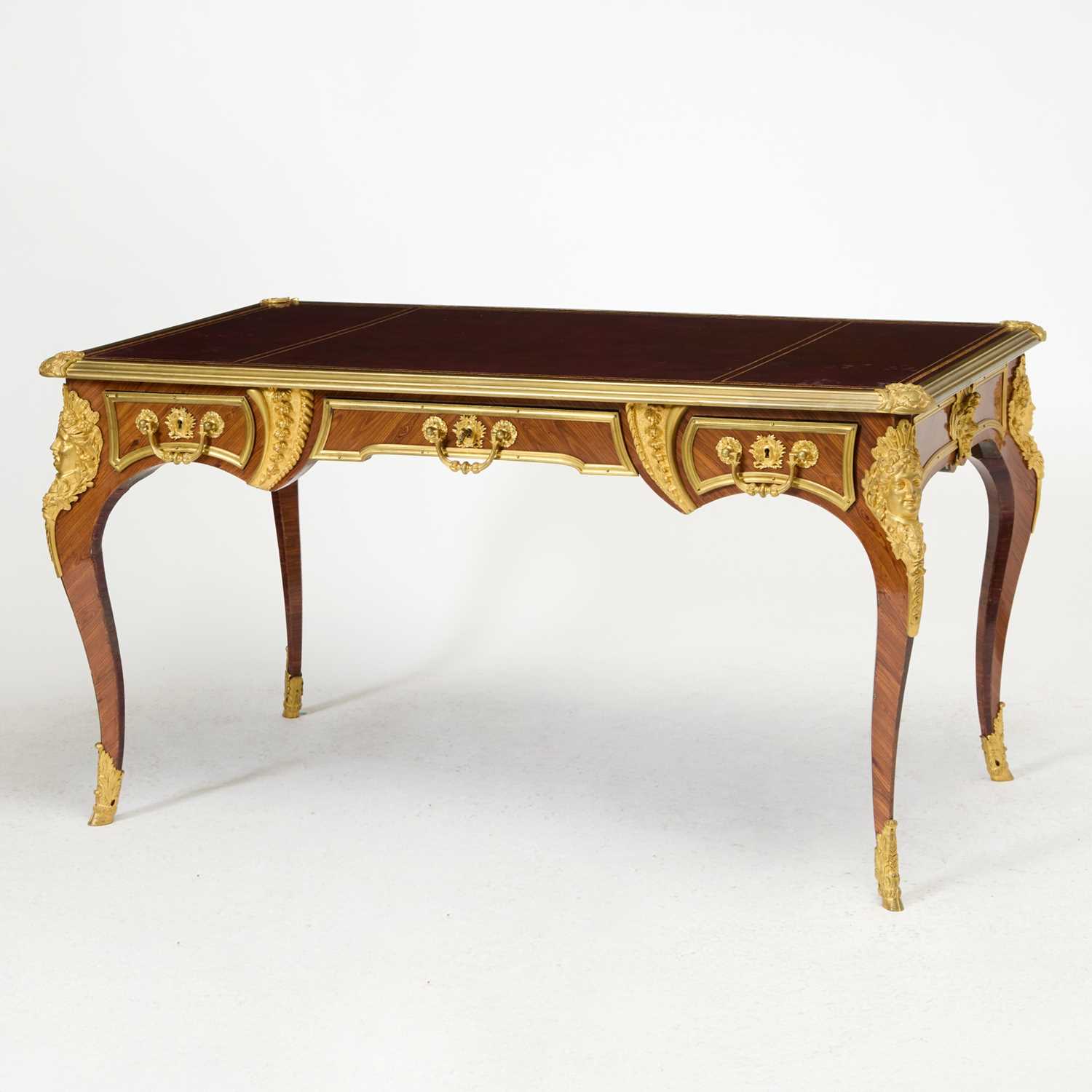Lot Regence Style Gilt-Bronze Mounted Kingwood Bureau Plat by Sormani