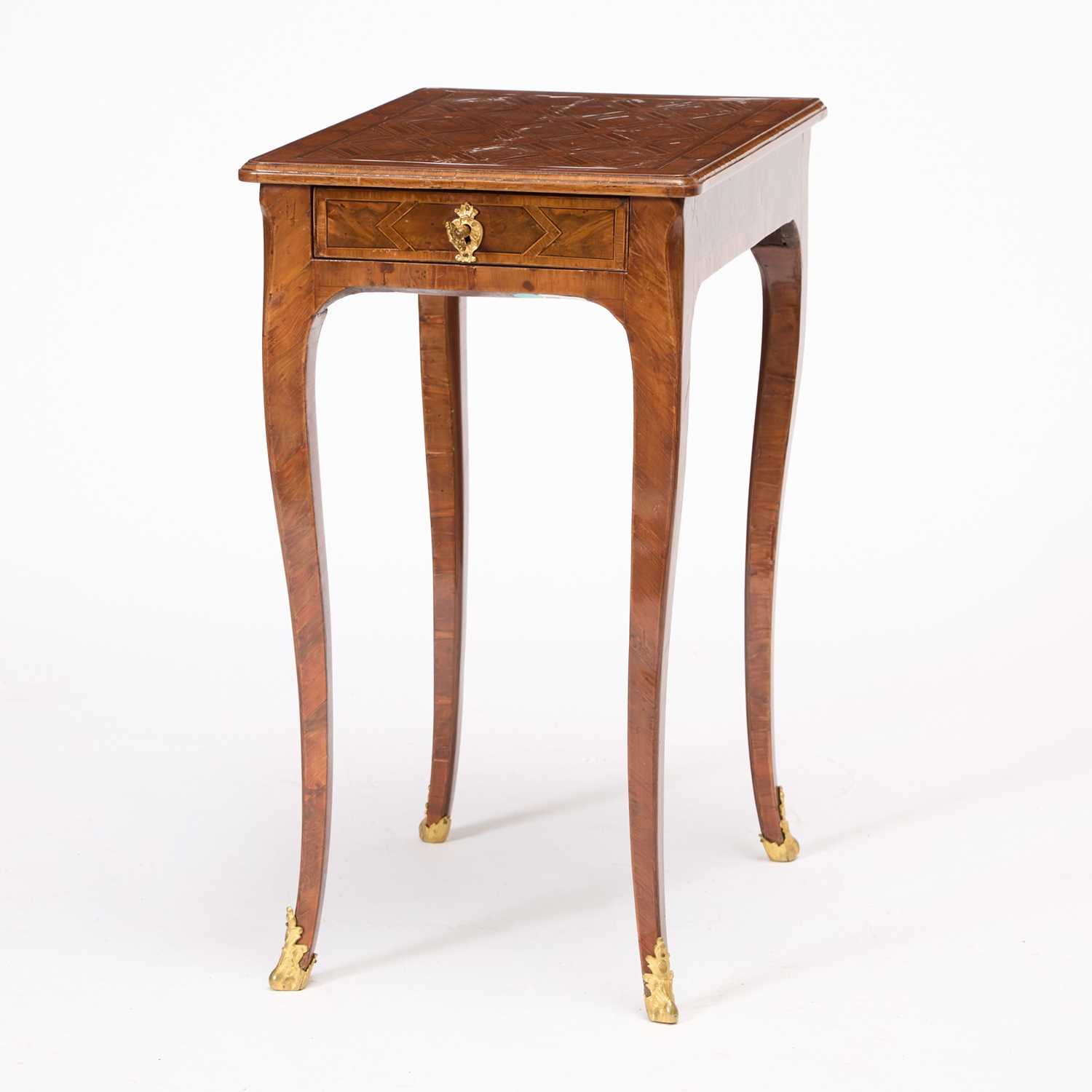 Lot Louis XVI East French Fruitwood, Elm and Parquetry Table a Ecrire