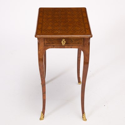 Lot Louis XVI East French Fruitwood, Elm and Parquetry Table a Ecrire