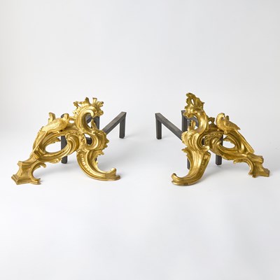 Lot 62 - Pair of Louis XV Ormolu Chenets