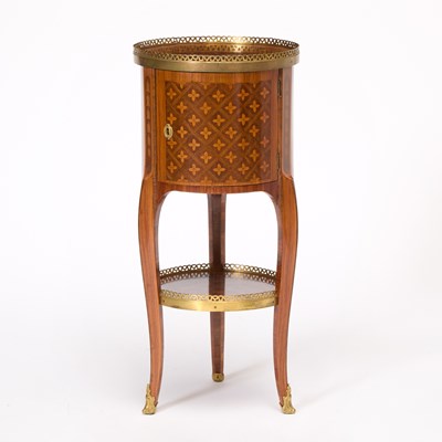 Lot 57 - Late Louis XV Gilt-Bronze Mounted Tulipwood, Palmwood, and Parquetry Table en Chiffonière