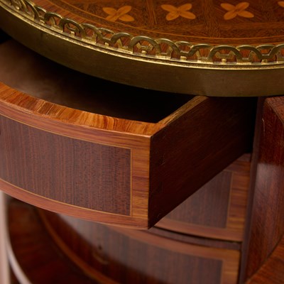 Lot 57 - Late Louis XV Gilt-Bronze Mounted Tulipwood, Palmwood, and Parquetry Table en Chiffonière