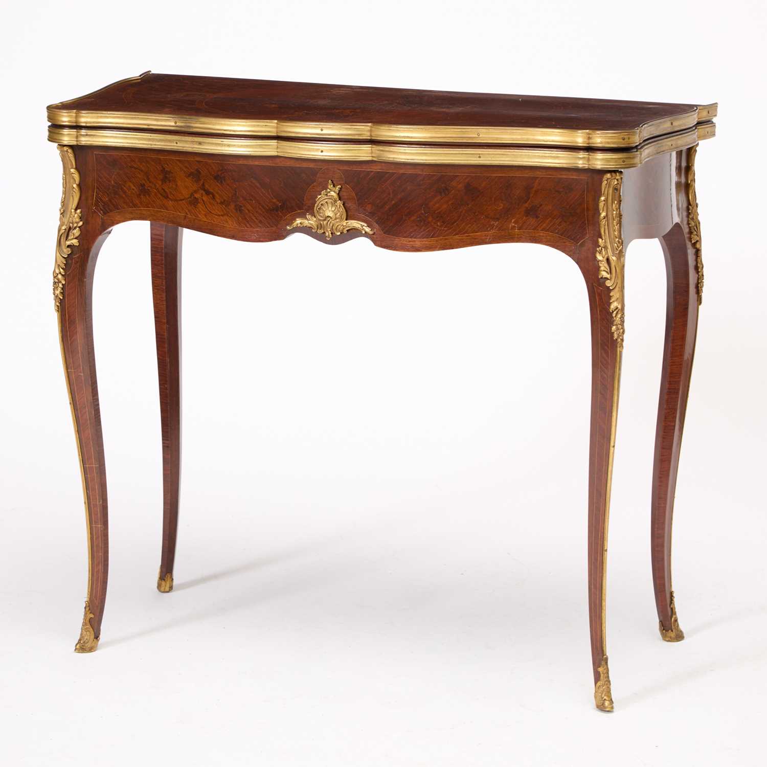 Lot 30 - French Gilt-Bronze Mounted Kingwood and Bois de Bout Card Table