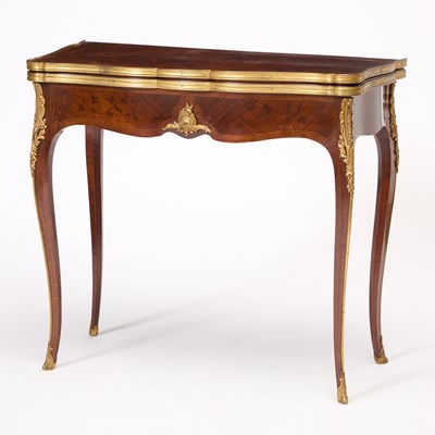 Lot 30 - French Gilt-Bronze Mounted Kingwood and Bois de Bout Card Table