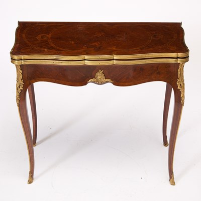 Lot 30 - French Gilt-Bronze Mounted Kingwood and Bois de Bout Card Table
