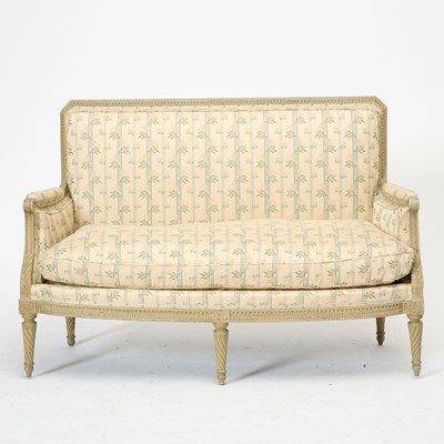 Lot Louis XVI Grey-Painted Canape