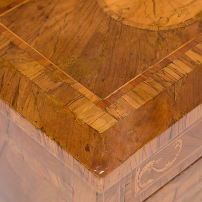 Lot Pair of Northern Italian Neoclassical Walnut, Fruitwood and Tulipwood Marquetry and Parquetry Side Cabinets