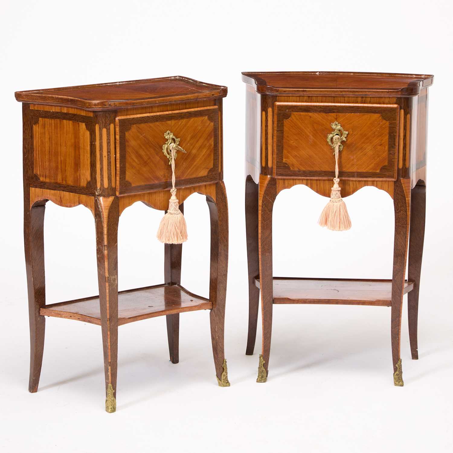 Lot 8 - Pair of Louis XV Tulipwood and Amaranth Bedside Commodes
