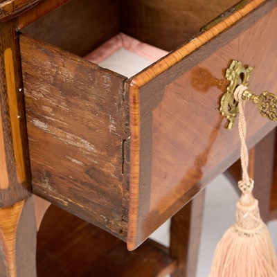 Lot 8 - Pair of Louis XV Tulipwood and Amaranth Bedside Commodes
