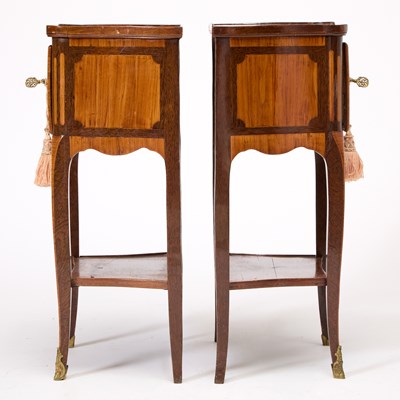 Lot 8 - Pair of Louis XV Tulipwood and Amaranth Bedside Commodes