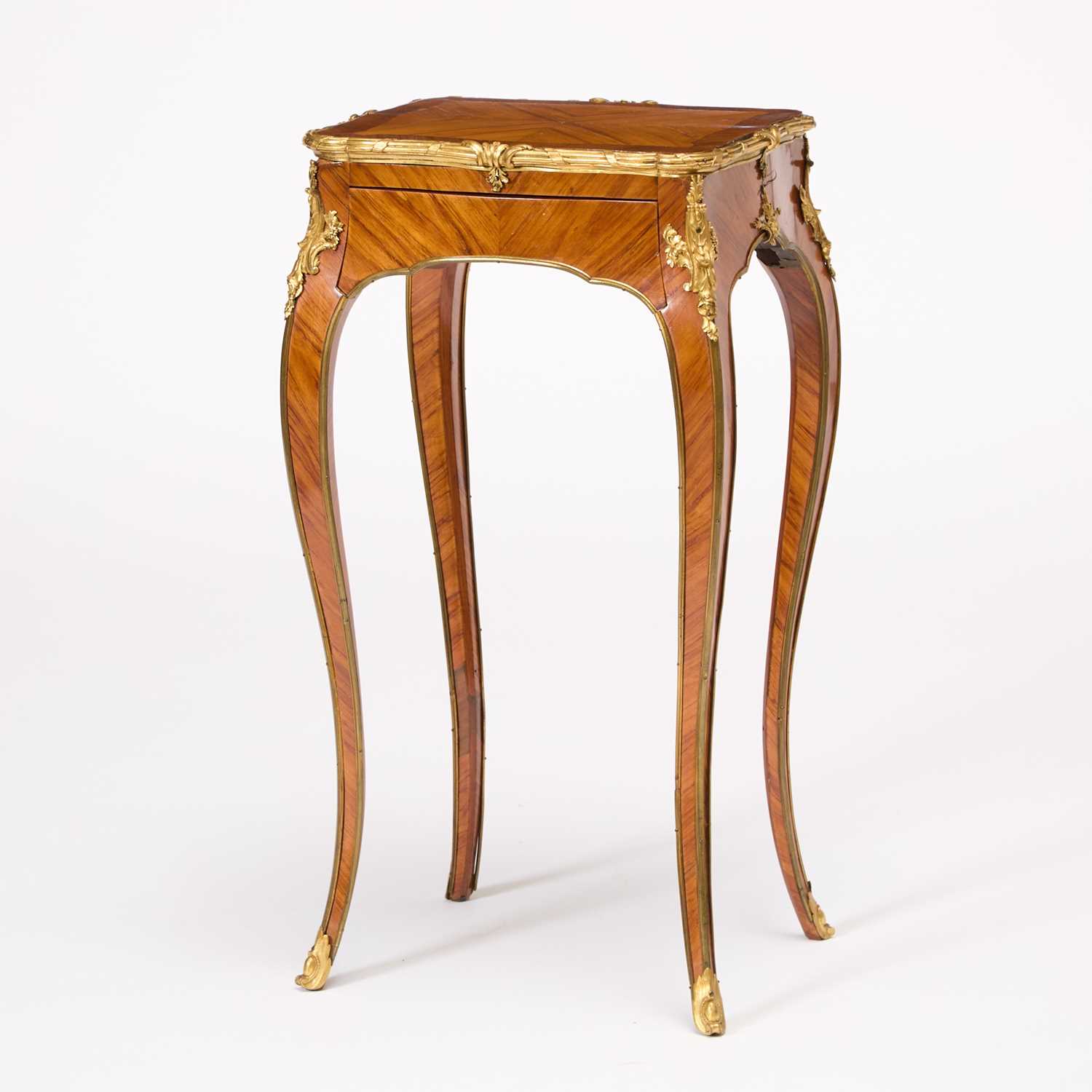 Lot 4 - Louis XV Ormolu-Mounted Tulipwood and Kingwood Inlaid Occasional Table