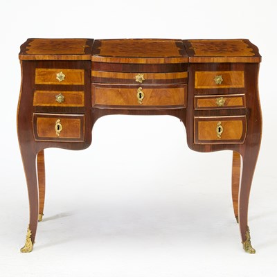 Lot Louis XV Tulipwood, Kingwood, Amaranth and Fruitwood Marquetry Table De Toilette
