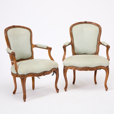 Lot 5 - Pair of Louis XV Beechwood Fauteuils en Cabriolet