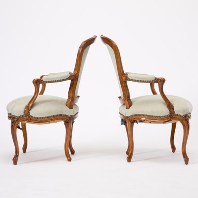 Lot 5 - Pair of Louis XV Beechwood Fauteuils en Cabriolet