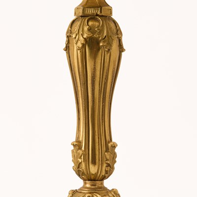 Lot A Pair of Russian Ormolu and Malachite Candlesticks