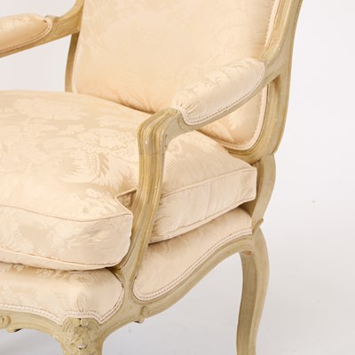 Lot 74 - Set of Four Louis XV Style Cream-Painted Fauteuils a la Reine