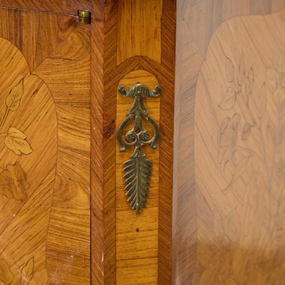Lot 28 - Louis XV/XVI Transitional Style Brass-Mounted Tulipwood and Floral Marquetry Small Armoire