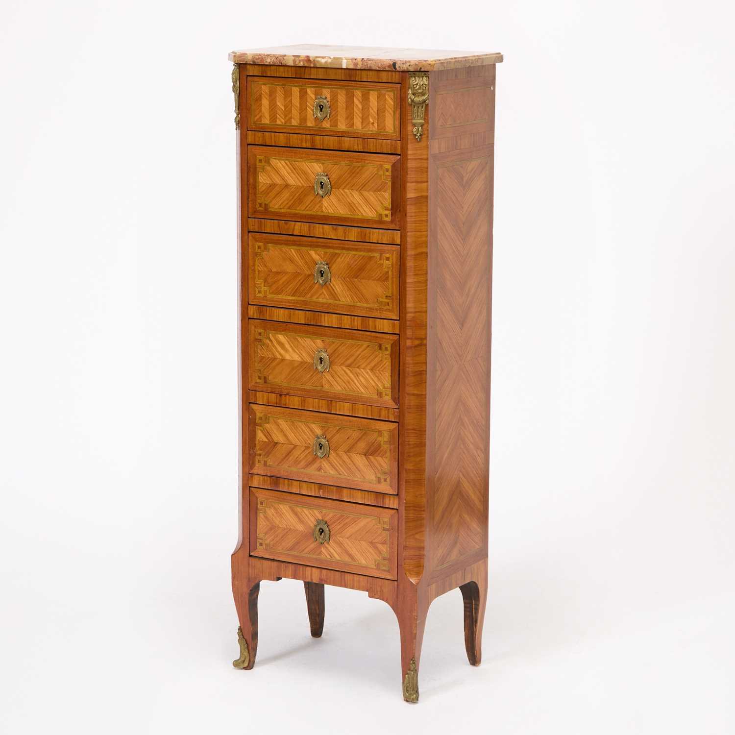 Lot 73 - Louis XV/XVI Transitional Style Gilt-Bronze Mounted Tulipwood & Stained Sycamore Parquetry Chiffonière