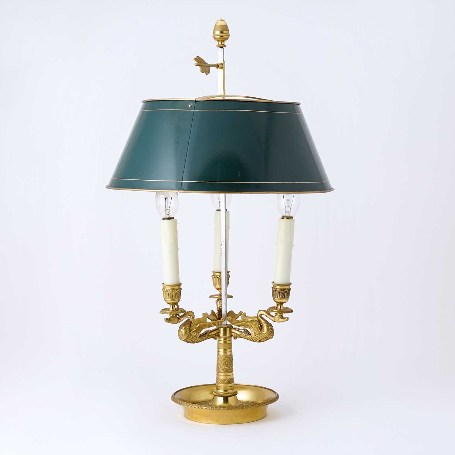 Lot 33 - Directoire Style Gilt-Metal and Tôle Bouillotte Lamp