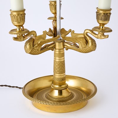 Lot 33 - Directoire Style Gilt-Metal and Tôle Bouillotte Lamp
