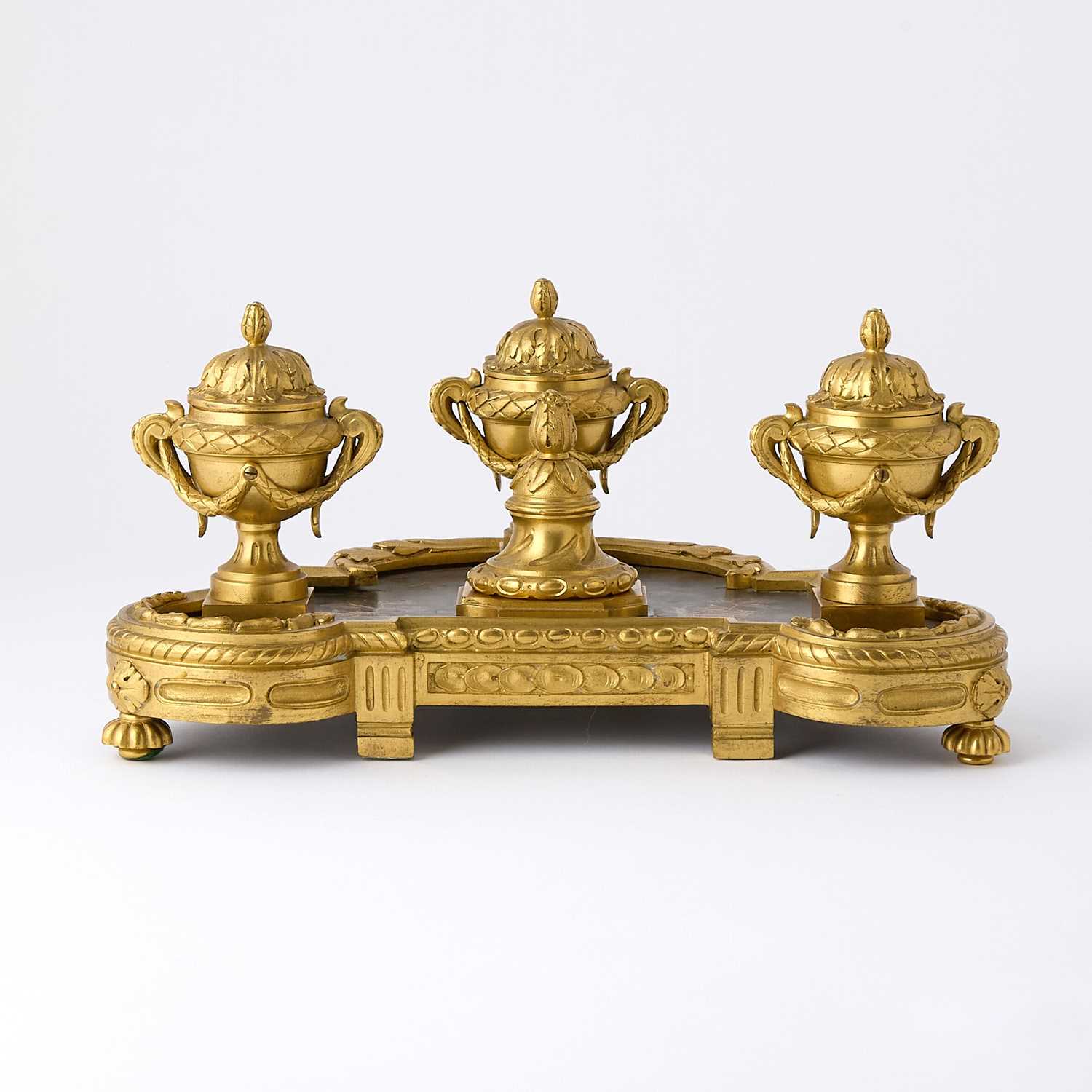 Lot 29 - Louis XVI Style Gilt-Bronze and Japanese Lacquered Inkstand