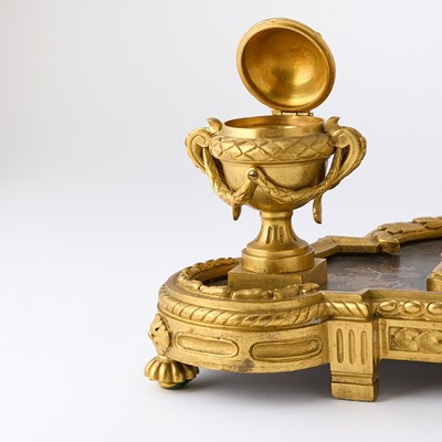 Lot 29 - Louis XVI Style Gilt-Bronze and Japanese Lacquered Inkstand