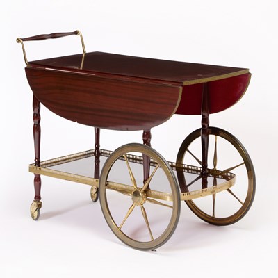 Lot 179 - DRGM Mahogany and Brass-Mounted Butler's Wagon