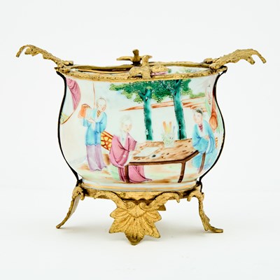 Lot 44 - Gilt-Bronze Mounted Chinese Export Famille Rose Porcelain Sugar Bowl