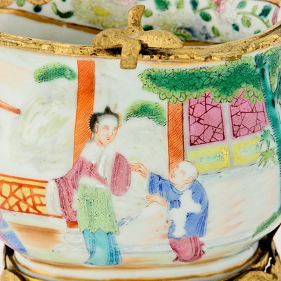 Lot 44 - Gilt-Bronze Mounted Chinese Export Famille Rose Porcelain Sugar Bowl