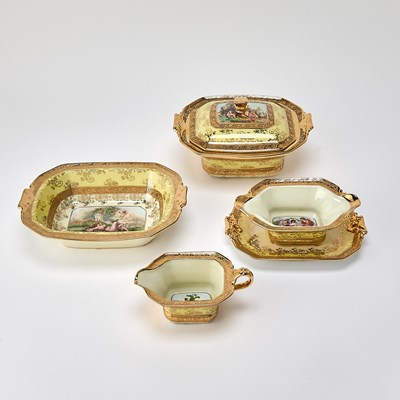 Lot 87 - Limoges Gilt and Polychrome-Painted Porcelain Dinner Service